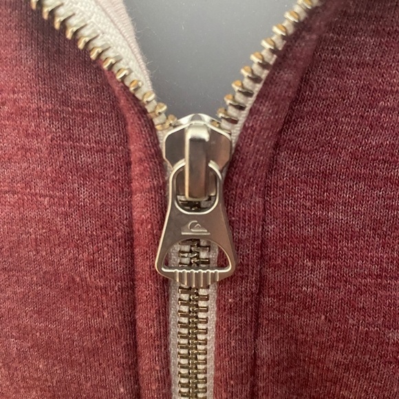 Quiksilver Maroon Zippered Jacket Kids L Large - Picture 2 of 6